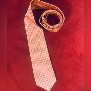 Ermenegildo Zegna Orange Pattern Tie in like new condition
